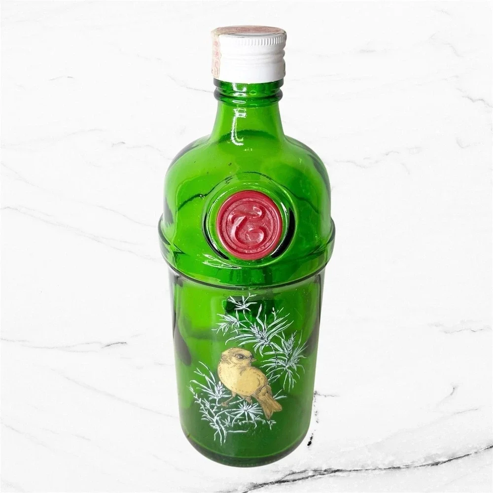 Hand-painted Old Tanqueray Gin Bottle 9